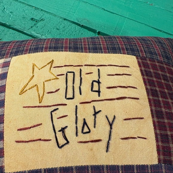 Cozy Red and Cream Holiday Pillow with Plaid Design - Picture 7 of 7